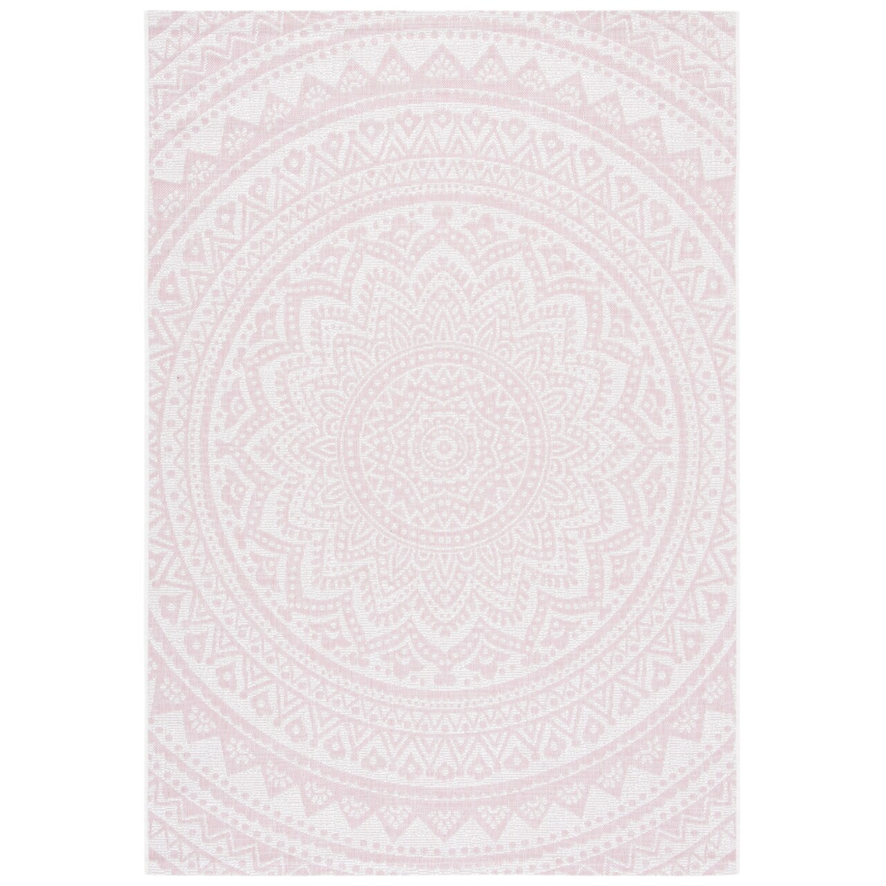 Safavieh Outdoor CY8734-56212 Courtyard Ivory / Soft Pink Rug